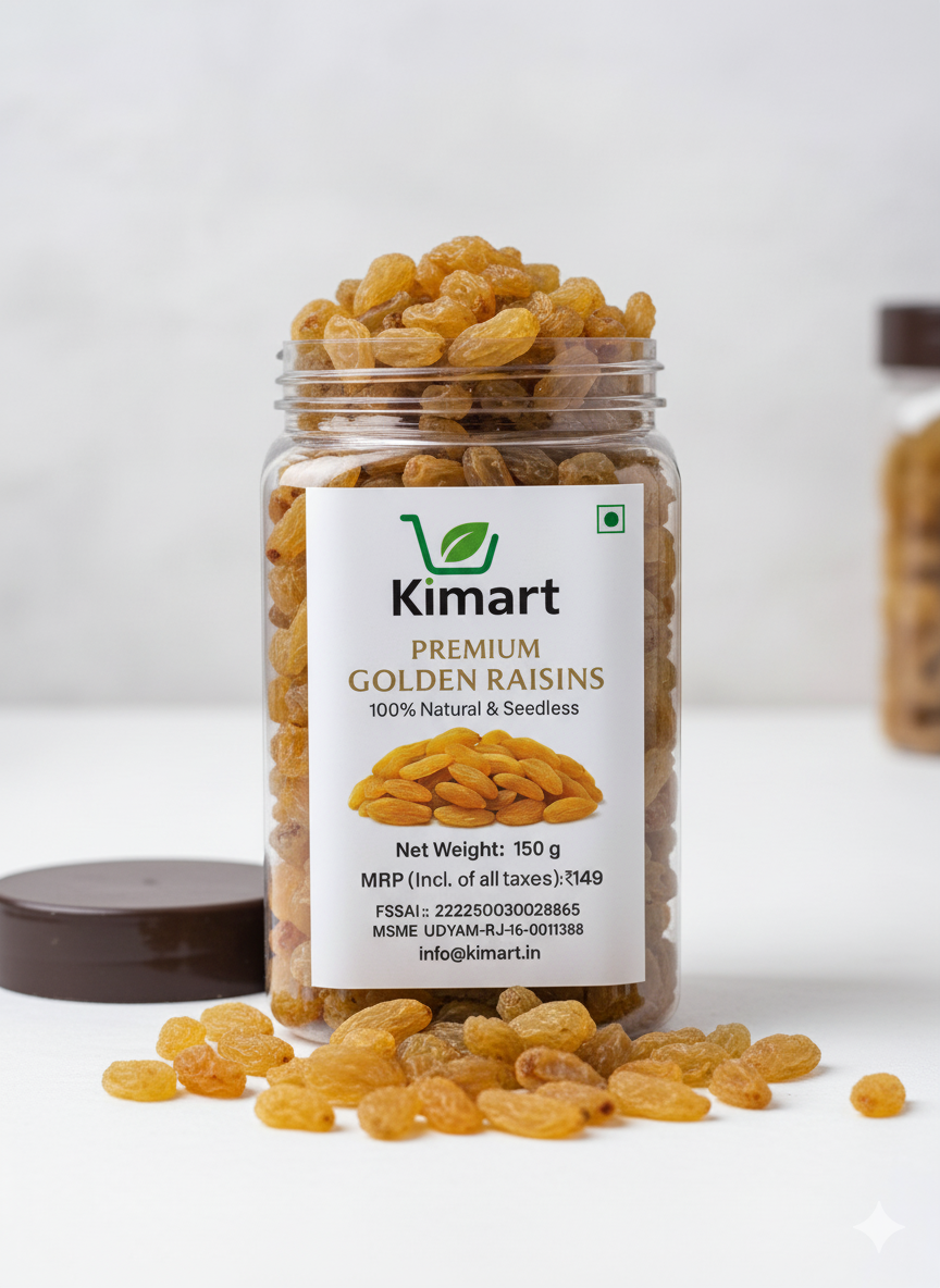 Kimart Premium Golden Raisins 150g | 100% Natural & Seedless Kishmish