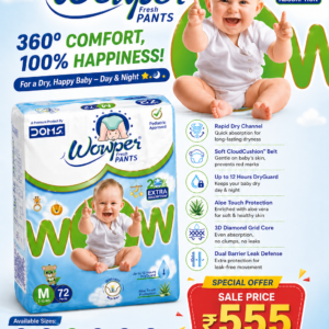 Wowper Baby Diapers M Size (72 Pants) – Special Offer ₹555