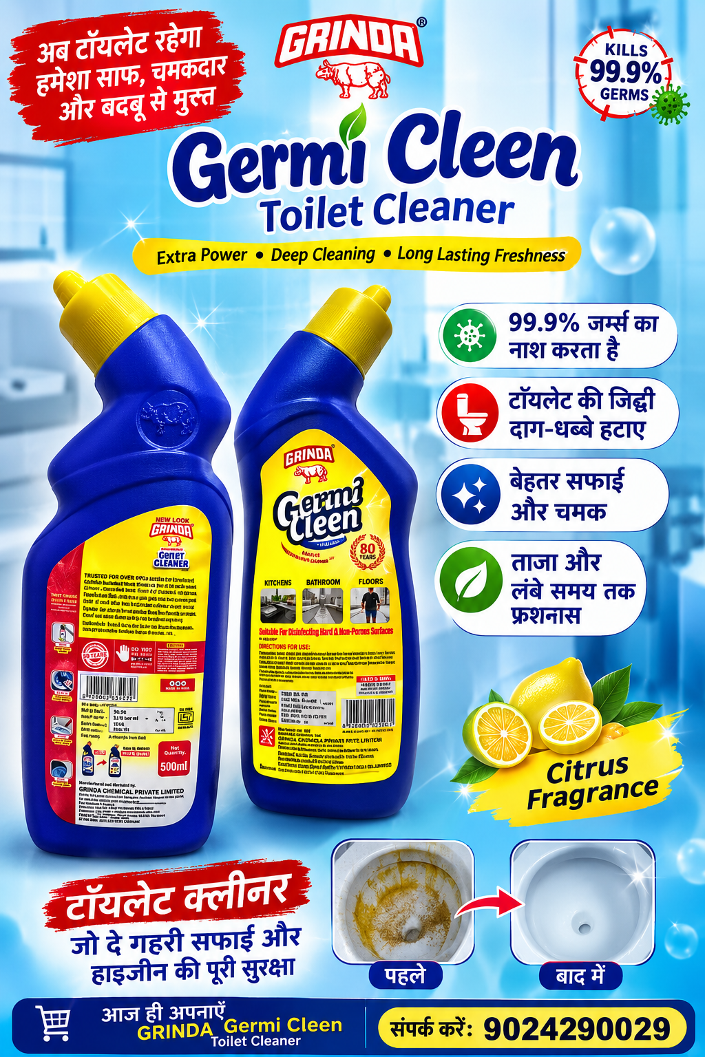 Gainda Disinfectant Toilet Cleaner 500ml