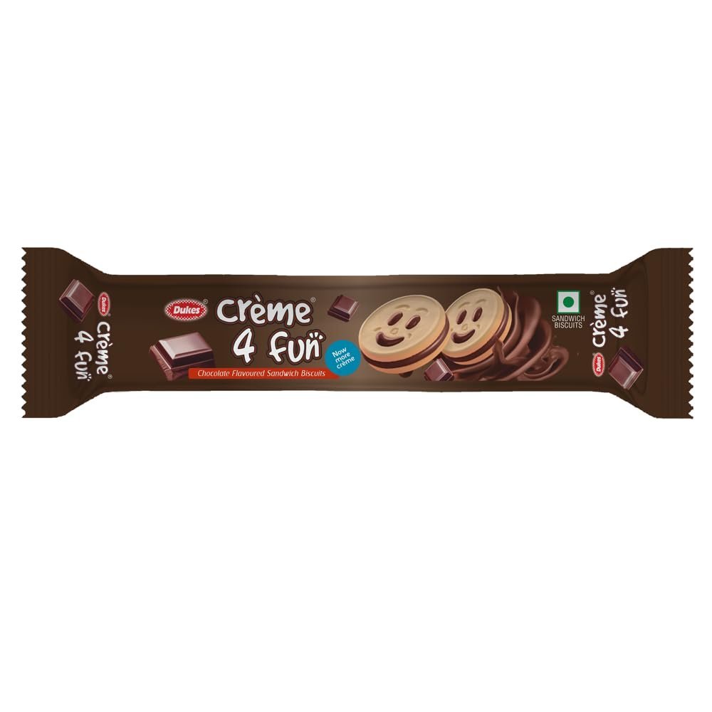 Dukes Crème 4 Fun Chocolate Sandwich Biscuits – Creamy & Crunchy Treat