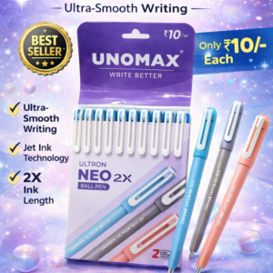 UNOMAX Ultron NEO 2X Ball Pen – Smooth Writing ₹10 Pen with 2X Ink