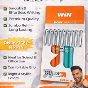 WIN Guide Ball Pen – Smooth Writing, Premium Quality, Jumbo Refill (Pack of 10)