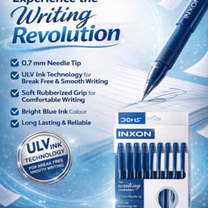 DOMS INXON Ball Pen Pack – Smooth Writing 0.7 mm Blue Pens (10 Pieces)