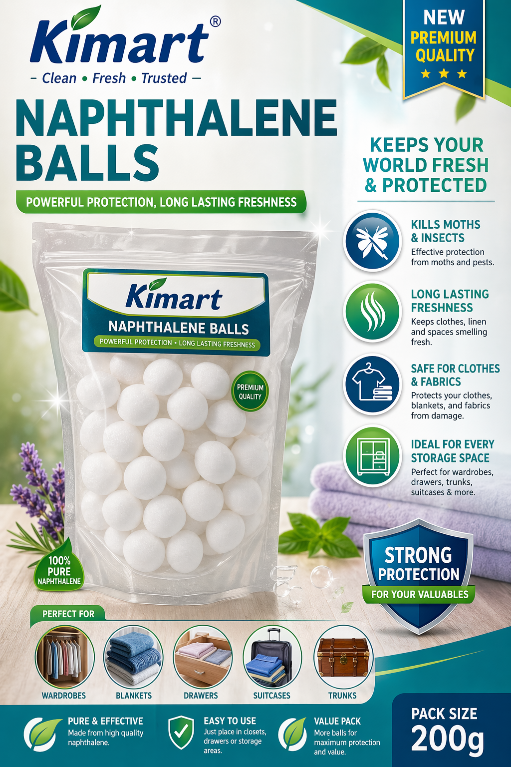 Naphthalene Balls – Long Lasting Moth Protection for Clothes & Storage