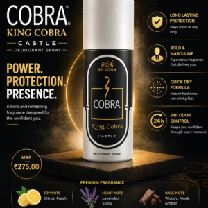 St. John Cobra King Cobra Castle Deodorant Spray – Long Lasting Fragrance
