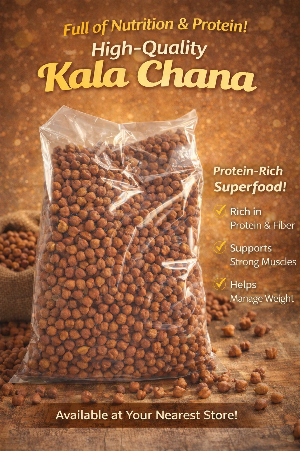 Premium Kala Chana (Black Chickpeas) – High Protein & Fiber Rich Pulses