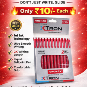 UNOMAX XTRON Liquid Ballpoint Pen – Smooth Writing ₹10 Pen Pack