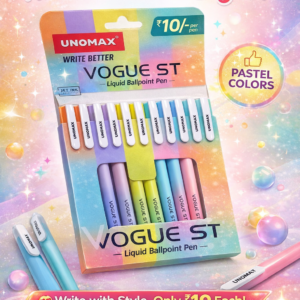UNOMAX VOGUE ST Liquid Ballpoint Pens – Stylish Pastel Colors ₹10 Pen