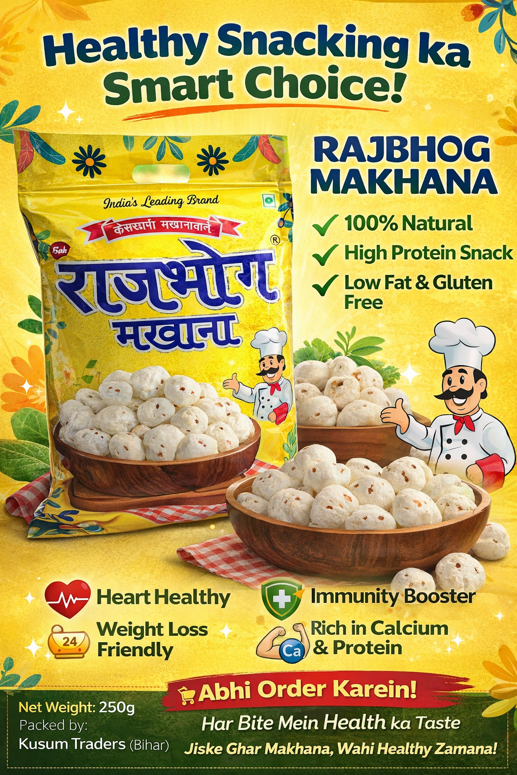 Rajbhog Makhana 250g – Healthy, Natural & High Protein Snack