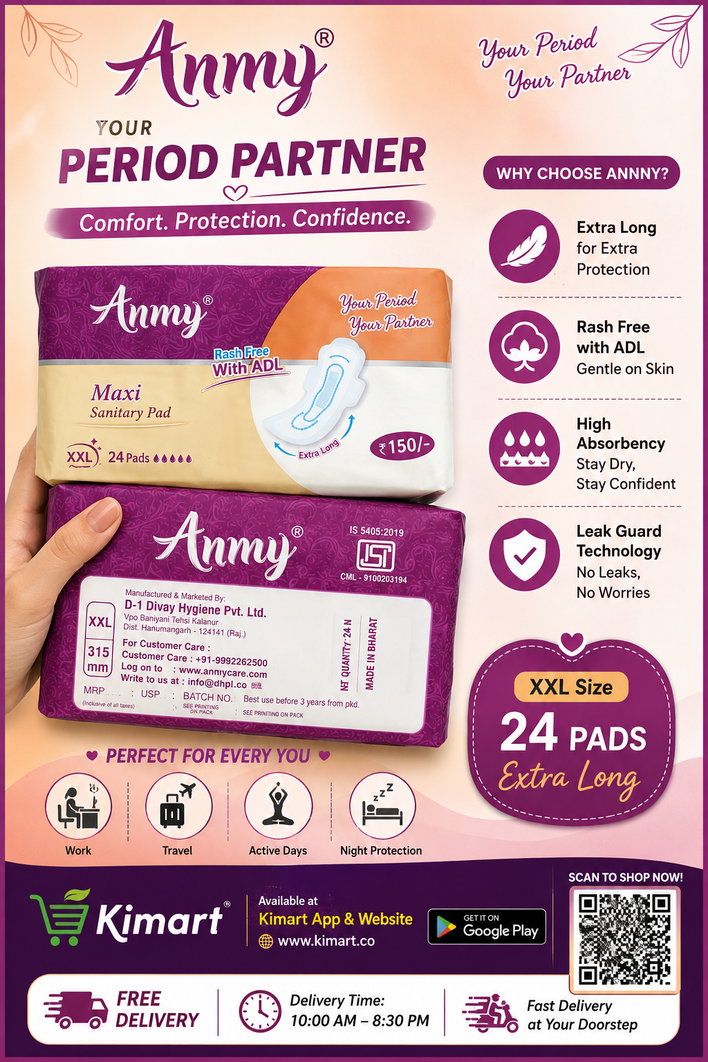 Ammy Maxi Sanitary Pad XXL 24 Pads