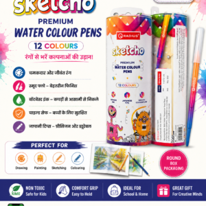 Radius Sketcho Premium Water Colour Pens – 12 Colours  Caption: Radius Sketcho Premium Water Colour Pens – 12 vibrant