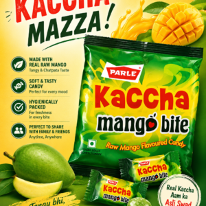 Parle Kaccha Mango Bite Raw Mango Flavoured Candy 260.38g – Tangy Mango Candy Pack