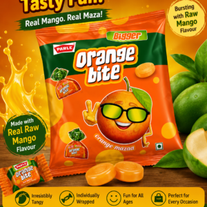 Parle Bigger Orange Bite Orange Flavoured Candy 195g – Tangy Orange Candy Pack
