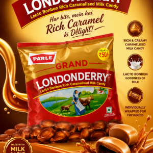 Parle Grand Londonderry Lacto Bonbon Rich Caramelised Milk Candy 198g – Creamy Milk Candy Pack