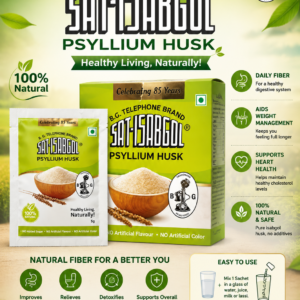 Sat-Isabgol Psyllium Husk 5g Sachet | Natural Digestive Fiber