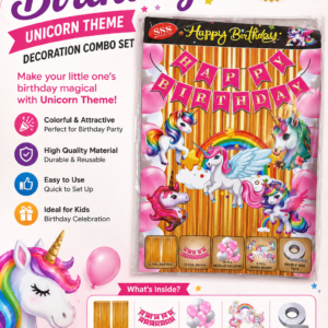 Unicorn Theme Happy Birthday Decoration Kit – Complete Birthday Party Decoration Set