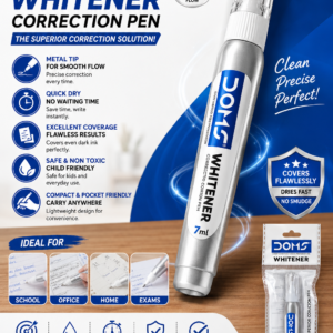 DOMS Whitener Correction Pen 7ml – Metal Tip, Quick Dry Correction Fluid