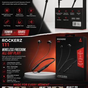 boAt Rockerz 111 Wireless Neckband Earphones β 40H Playback, ENx Tech, Bluetooth v5.3, BEAST Mode