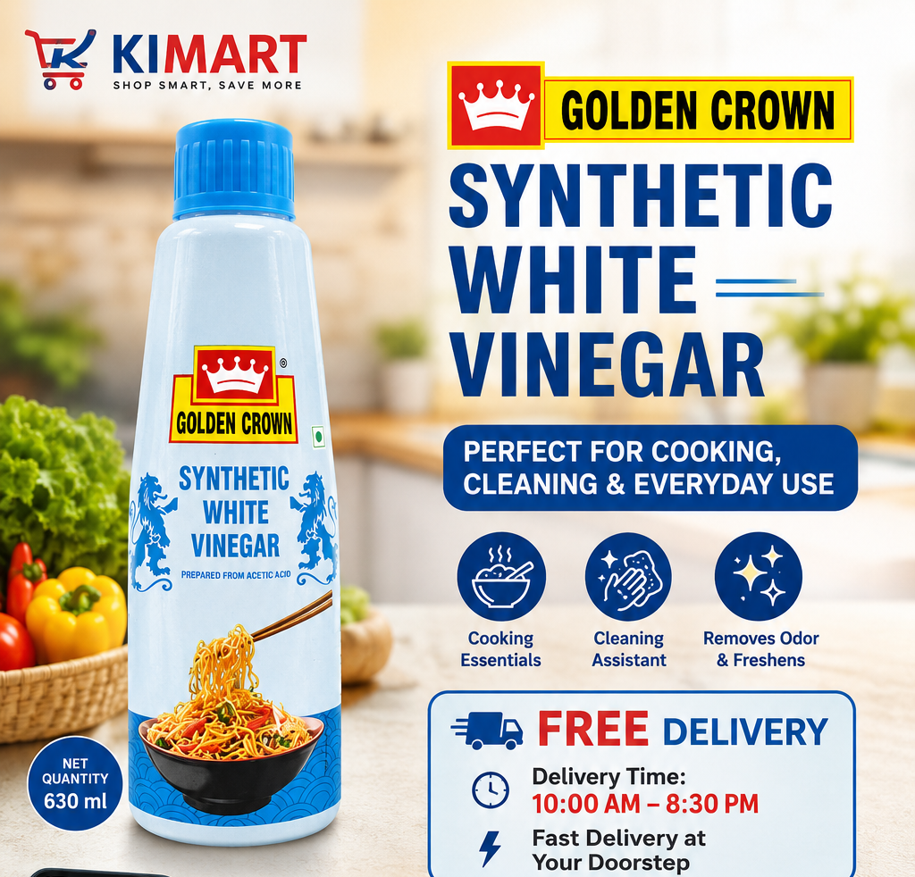 Golden Crown Synthetic White Vinegar 630ml | Multipurpose Cooking & Cleaning Vinegar