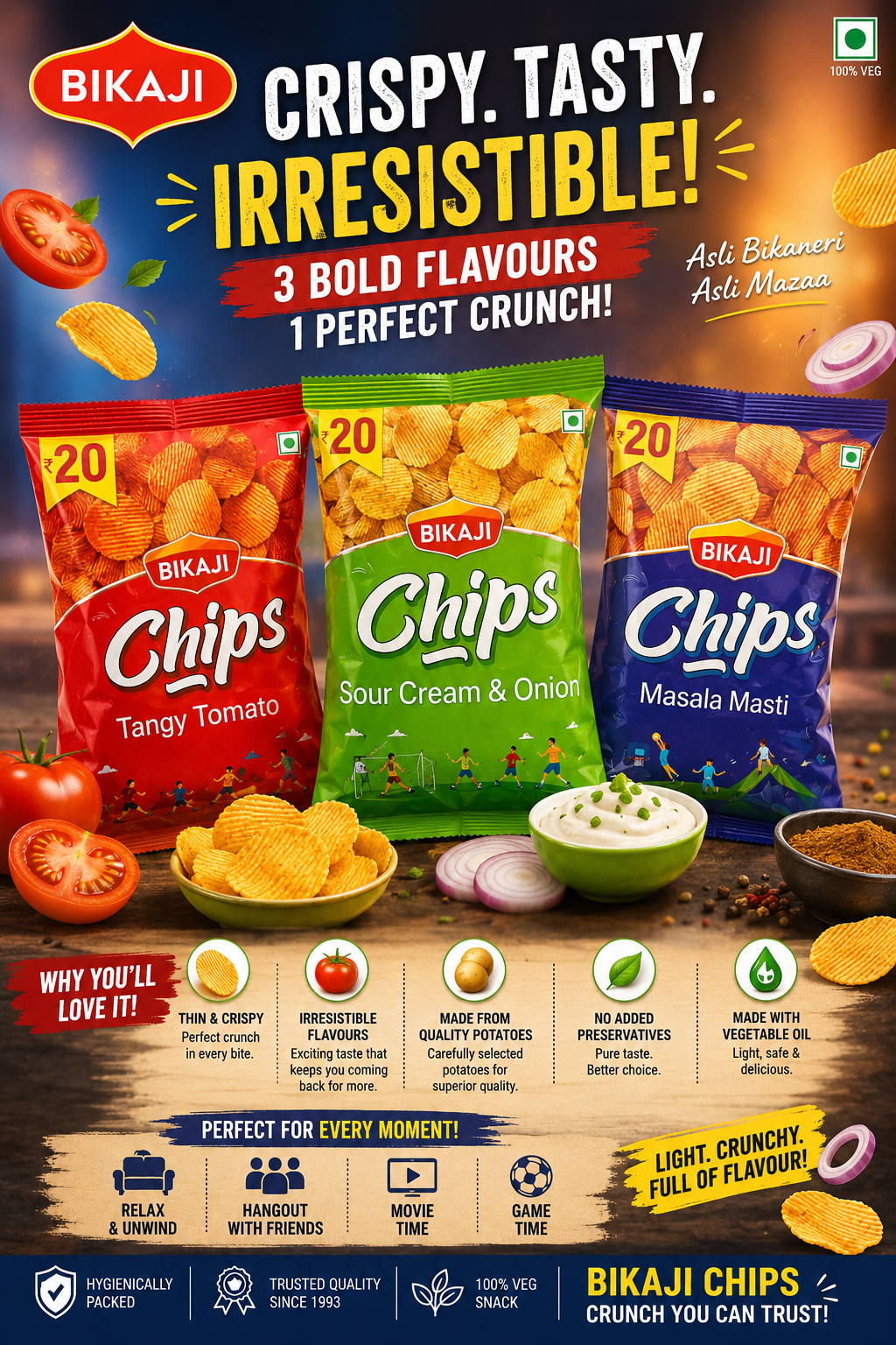 Bikaji Chips Assorted Flavours Combo Pack – 60g
