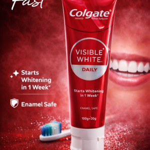 Colgate Visible White Daily Whitening Toothpaste 120g (100g + 20g Extra)