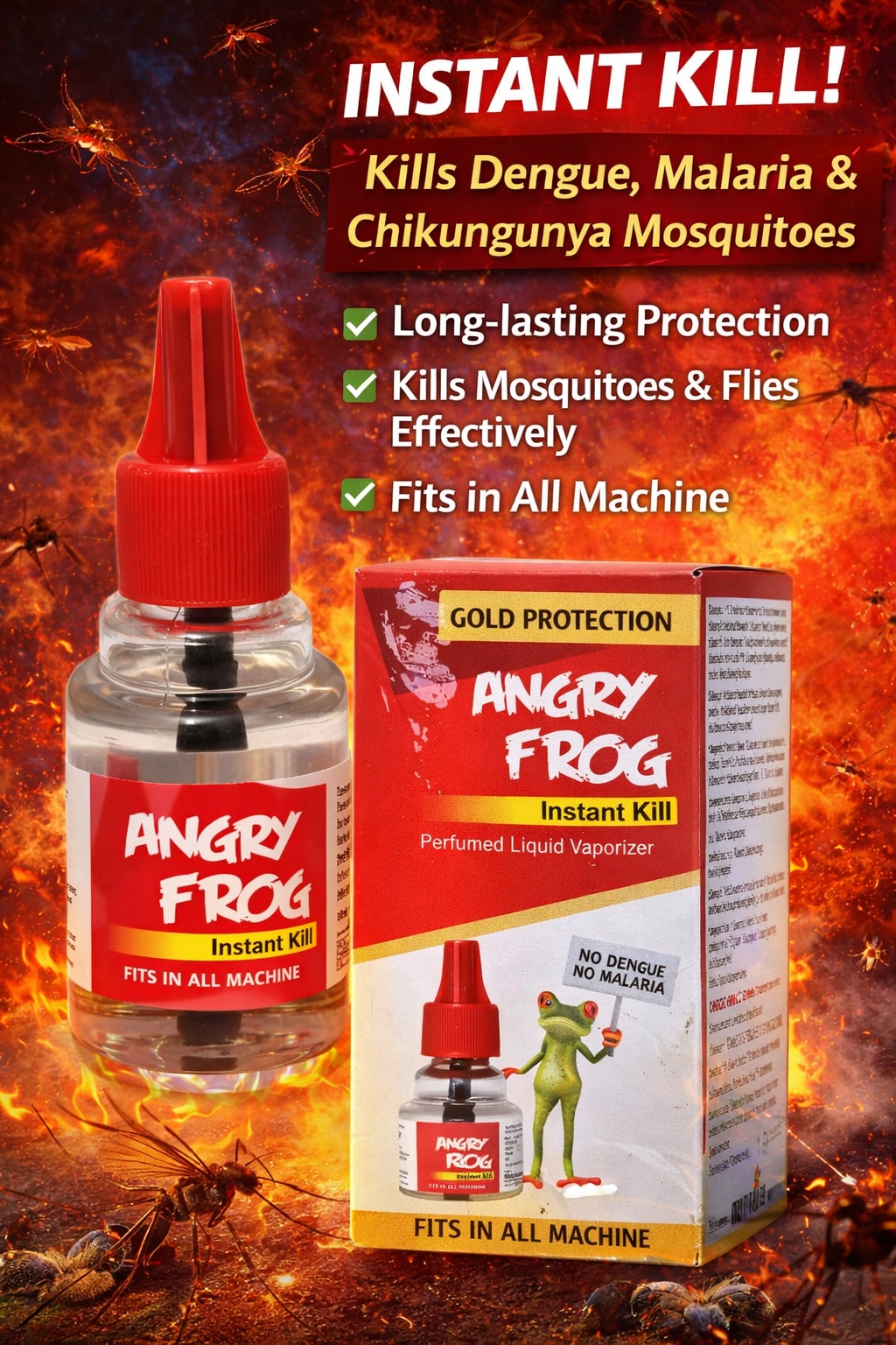 Angry Frog Instant Kill Liquid Vaporizer Refill 45ml – Mosquito Killer