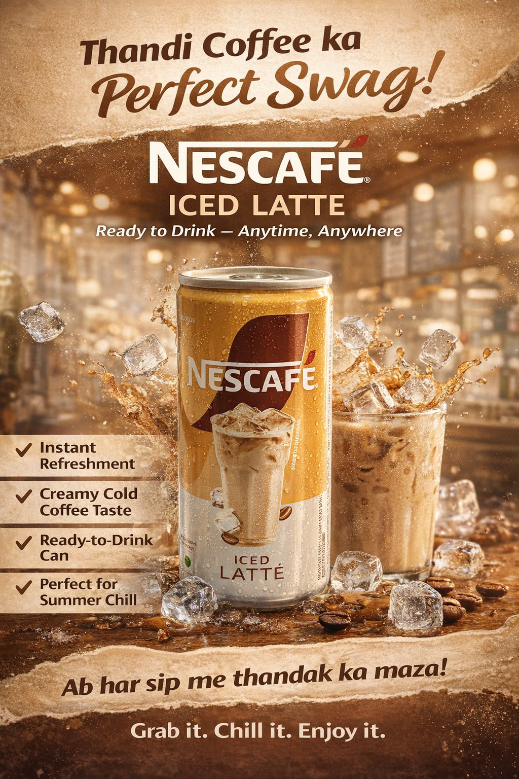 NESCAFÉ Iced Latte – Ready to Drink Cold Coffee Can