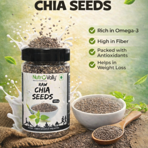 NutroVally Raw Chia Seeds 200g – Healthy Superfood for Daily Nutrition