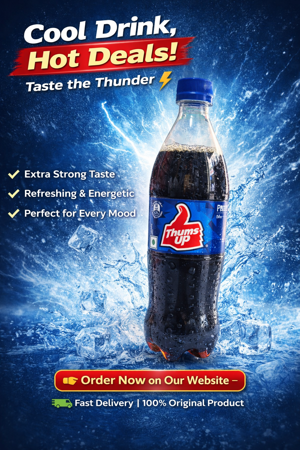 Thums Up Cold Drink – Strong Taste & Refreshing Cola Beverage