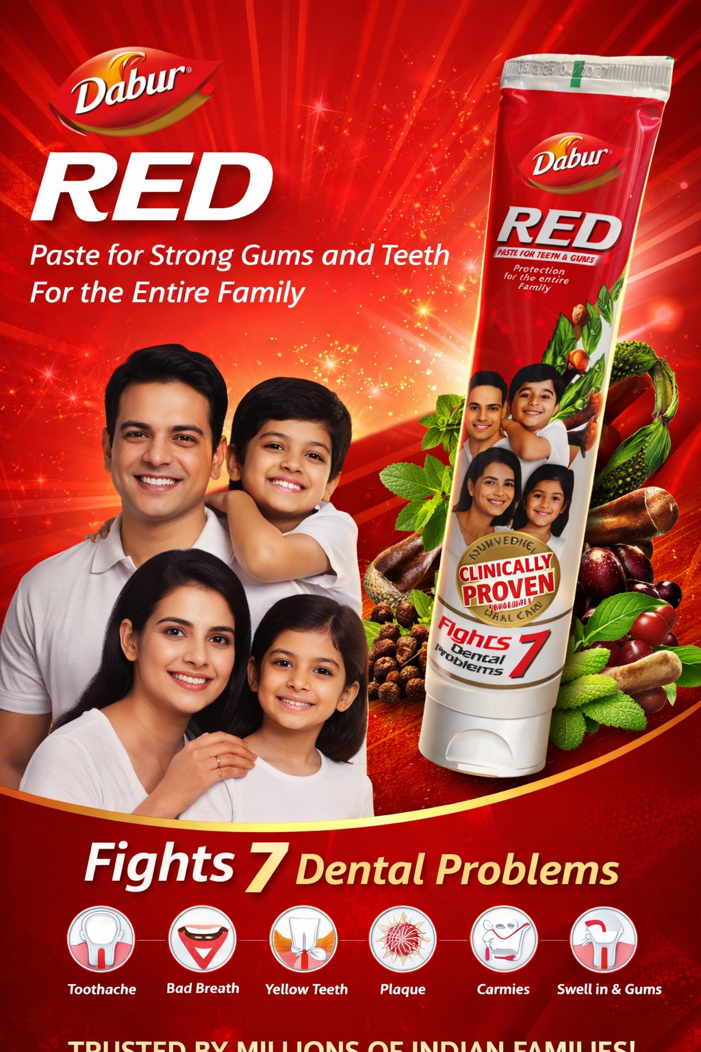 Dabur Red Toothpaste – Clinically Proven Protection for Strong Gums & Teeth