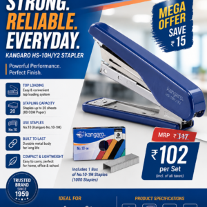 Kangaro HS-10H/Y2 Stapler Set – Mega Offer Pack