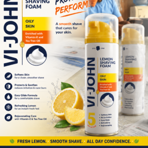 Vi-John Lemon Shaving Foam for Oily Skin – 200ml