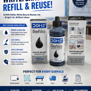 DOMS Refilo White Board Marker Ink – 100ml Black Ink Refill