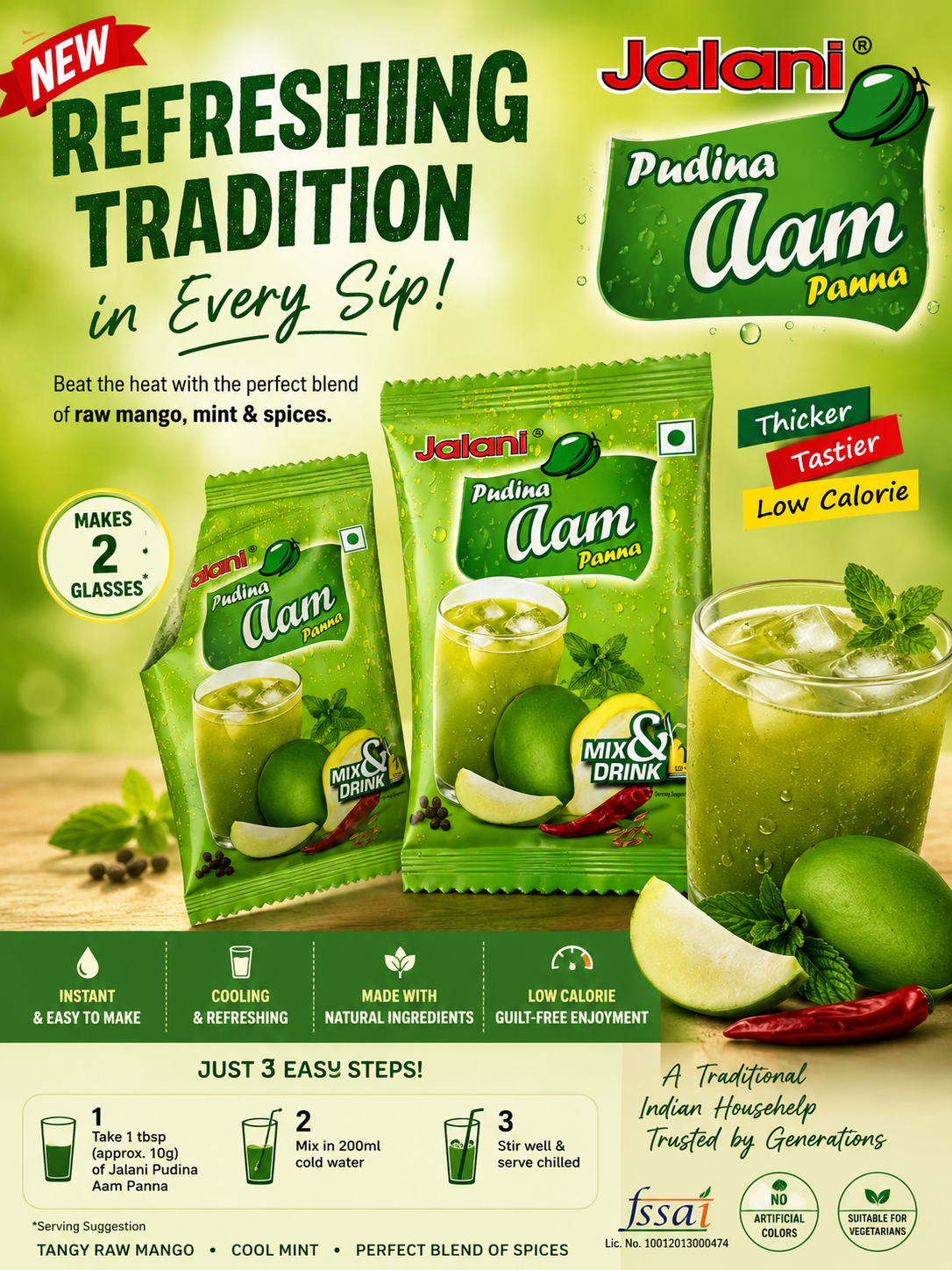 Jalani Pudina Aam Panna – Refreshing Mint Mango Drink Mix