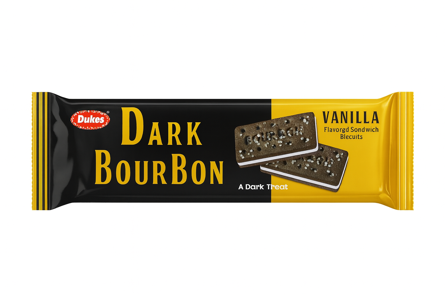 Dukes Dark Bourbon Vanilla Flavored Sandwich Biscuits 2p