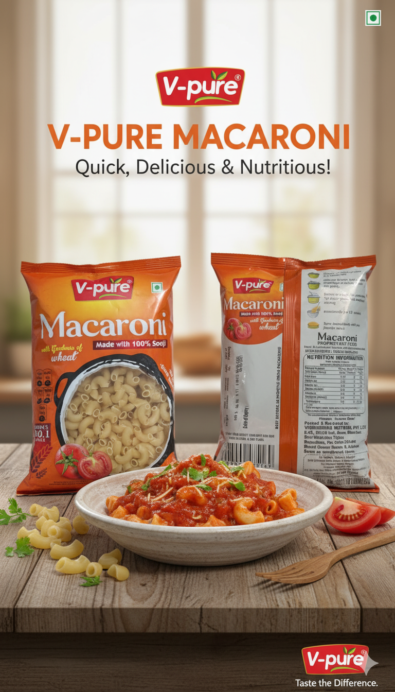 V-Pure Macaroni – Made with 100% Sooji