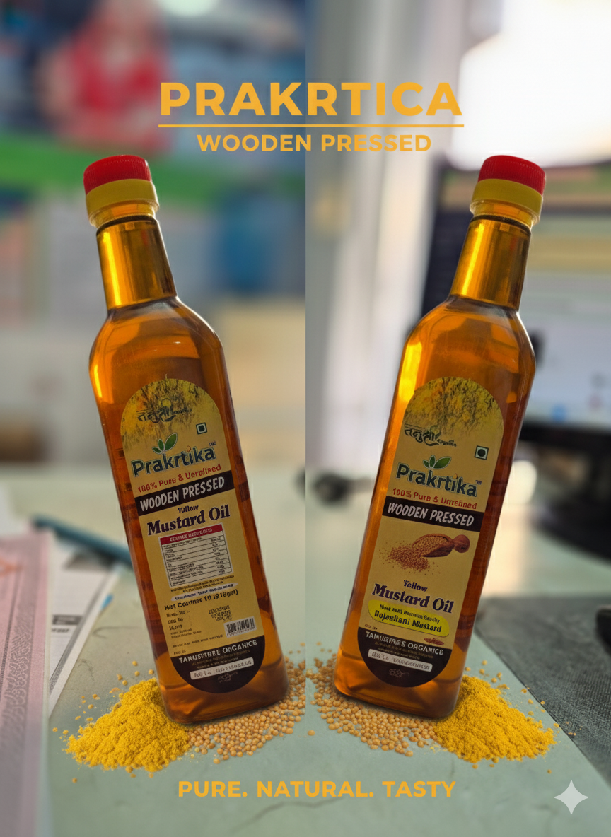 Prakrtica Wooden Pressed Yellow Mustard Oil β 100% Pure & Unrefined