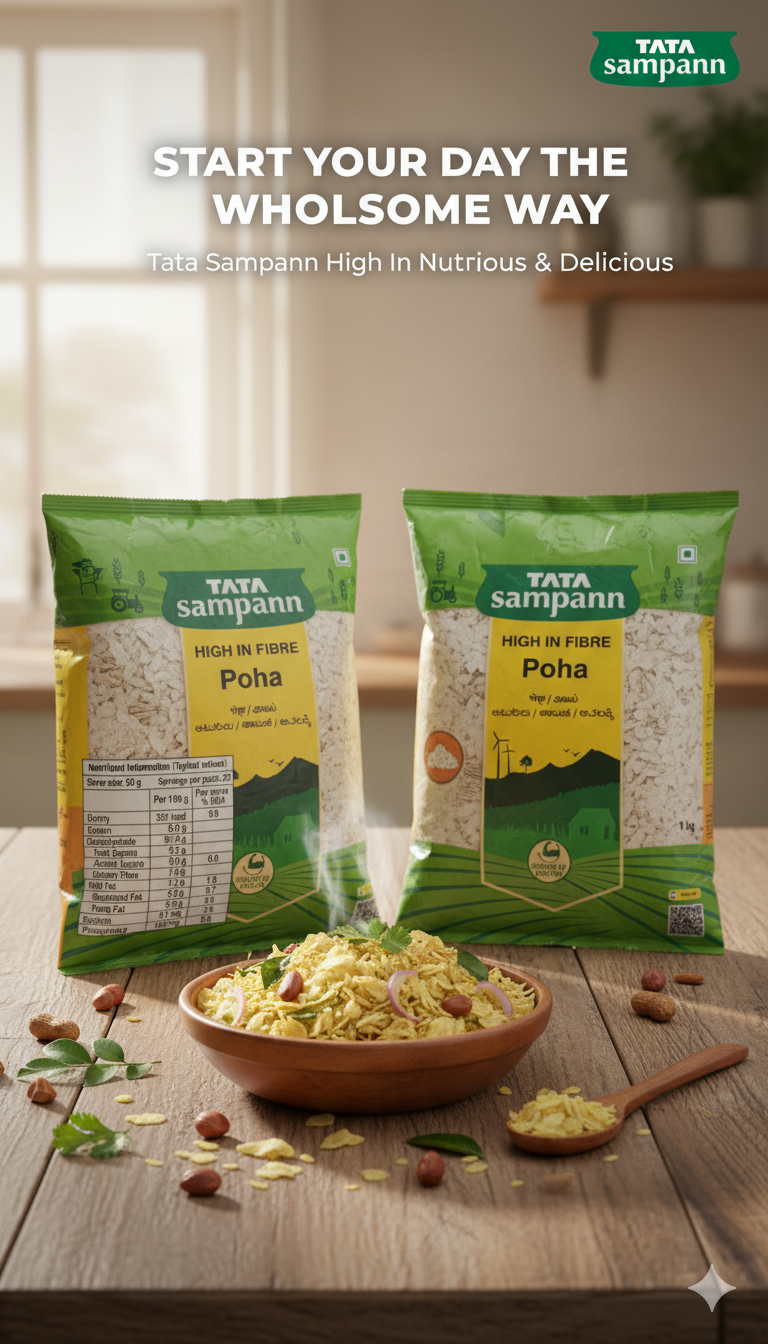 Tata Sampann High in Fibre Poha – Healthy Breakfast Choice