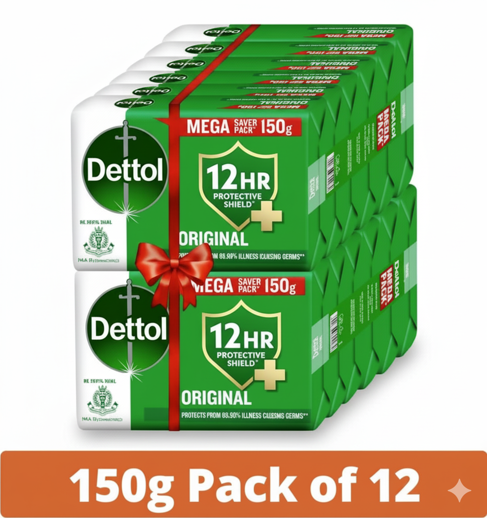 Dettol Original Bathing Soap 150g – Pack of 12