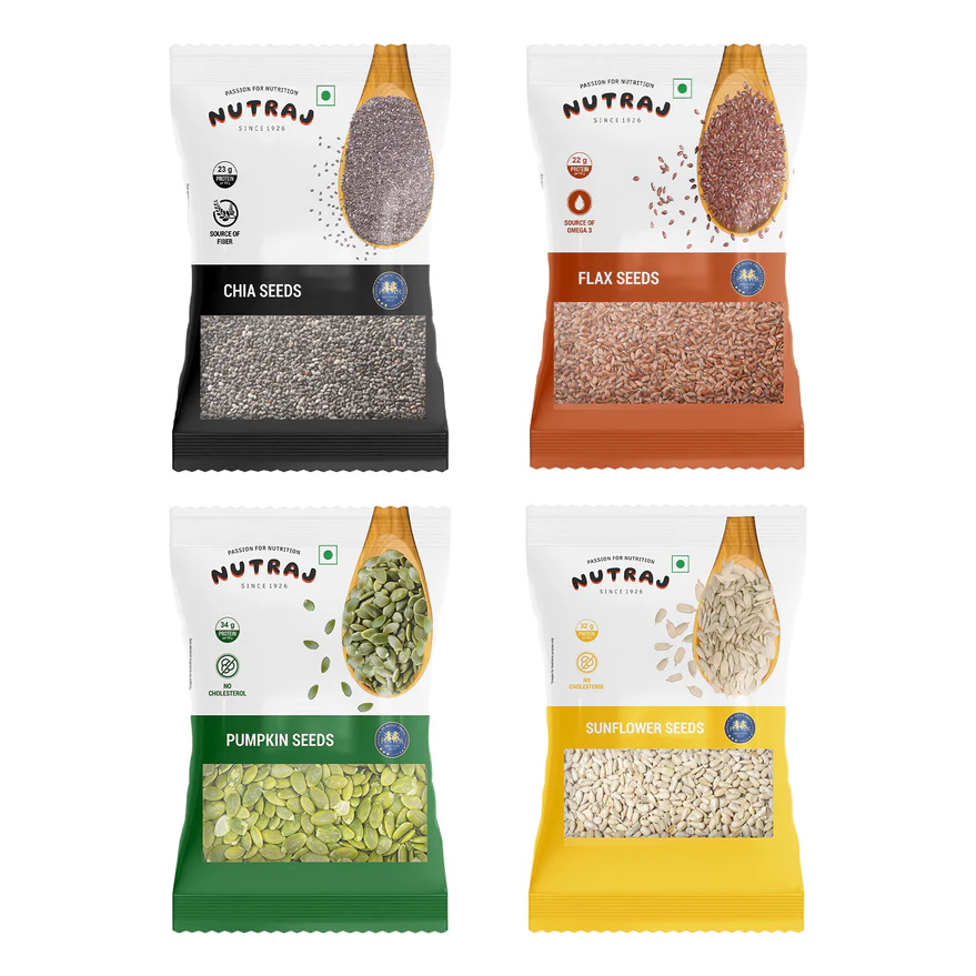 Nutraj Healthy Seeds Combo | Chia, Flax, Pumpkin & Sunflower Seeds