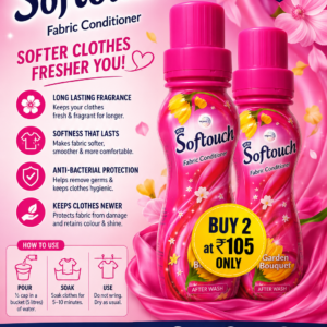 Softouch Fabric Conditioner Garden Bouquet 200ml | Buy 2 at ₹105 Only