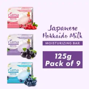 Fiama Japanese Hokkaido Milk Moisturizing Bar 125g (Pack of 9) – Soft & Nourished Skin
