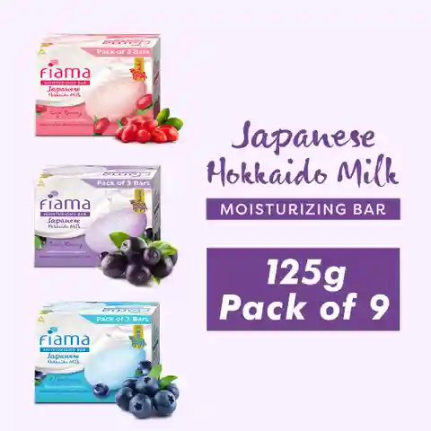 Fiama Japanese Hokkaido Milk Moisturizing Bar 125g (Pack of 9) – Soft & Nourished Skin
